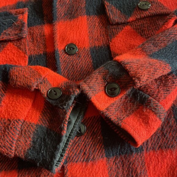 VTG 70's LWL Sport Chief Wool Thick Shirt Jacket Shacket Buffalo  Plaid Mens S - Picture 4 of 7